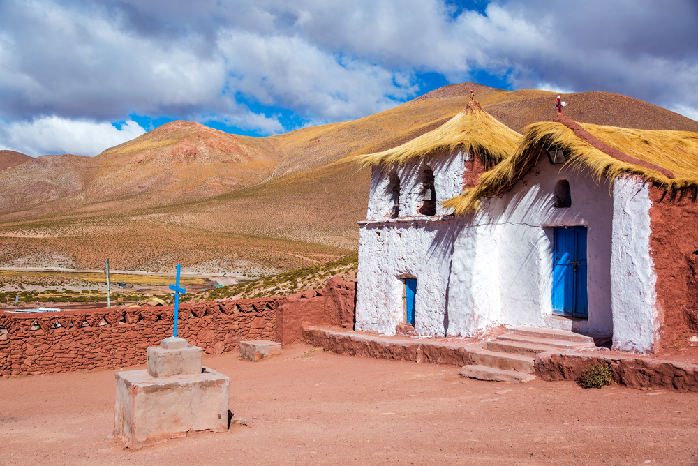 Straw,Roof,Church,At,Machuca,Near,San,Pedro,De,Atacama,