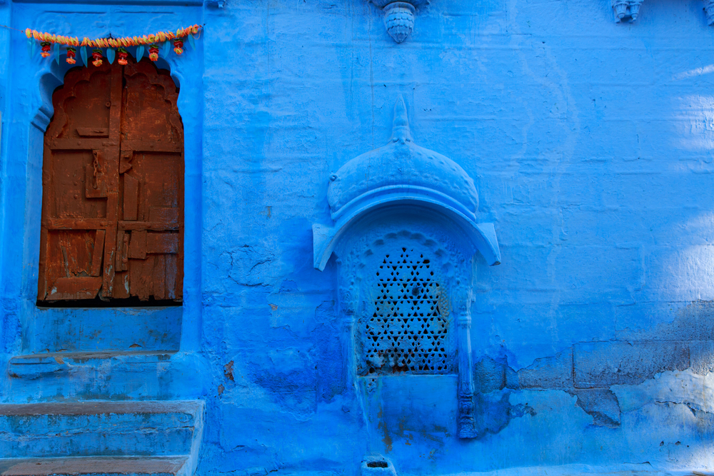 Wood,Carved,Door,In,The,Blue,City,Of,Jodhpur,,Rajasthan
