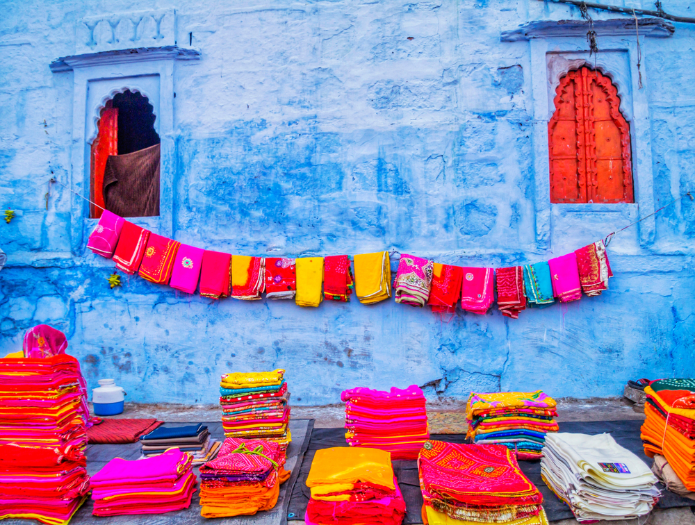 Selling,Clothes,In,The,Blue,City,,Jodhpur