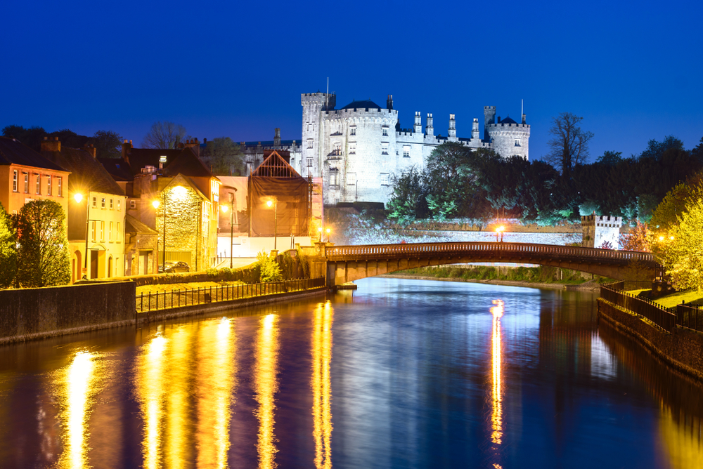 Kilkenny,Castle,Seen,Above,The,River,Nore,As,It,Flows