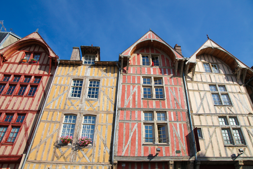 Famous,Historic,Half-timbered,Houses,In,The,Center,Of,Troyes,,Capital