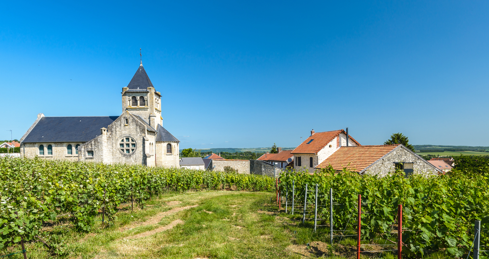Church,Of,A,Small,Village,In,The,Champagne,Region,In