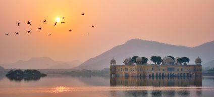 Tranquil,Morning,At,Famous,Indian,Tourist,Landmark,Jal,Mahal,(water